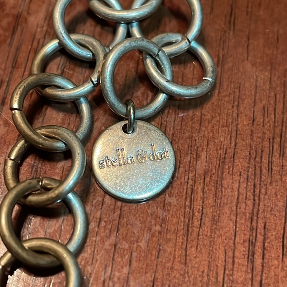 Stella & Dot Carmen multi strand gold tone boho statement / bib chain necklace - Picture 5 of 6